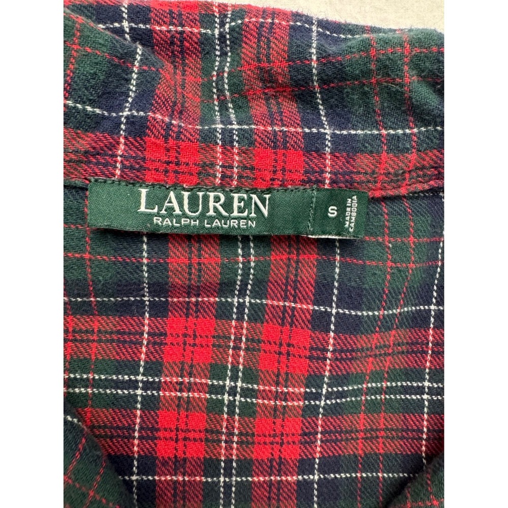 Lauren Ralph Lauren Plaid Pajama Set Women Small Red Green Classic Sleepwear PJ - Picture 5 of 16